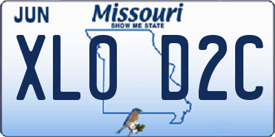 MO license plate XL0D2C