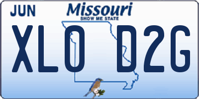 MO license plate XL0D2G