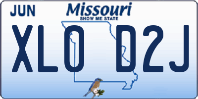 MO license plate XL0D2J