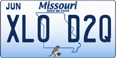 MO license plate XL0D2Q