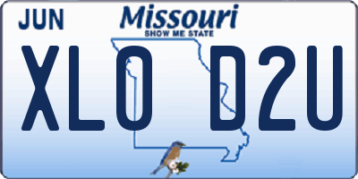 MO license plate XL0D2U