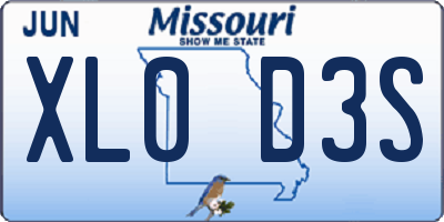 MO license plate XL0D3S