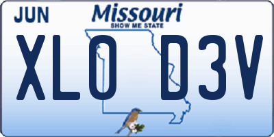 MO license plate XL0D3V