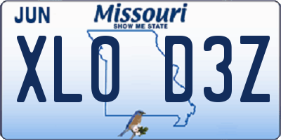 MO license plate XL0D3Z