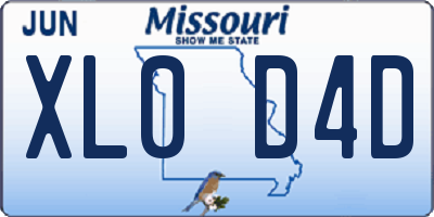 MO license plate XL0D4D
