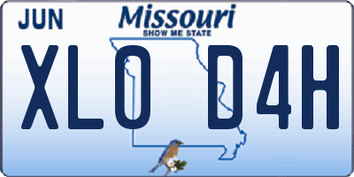 MO license plate XL0D4H