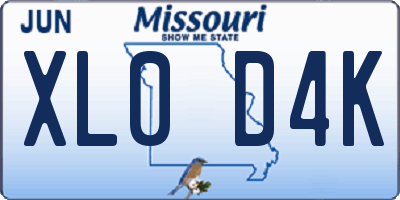 MO license plate XL0D4K