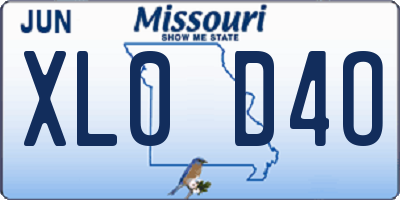 MO license plate XL0D4O
