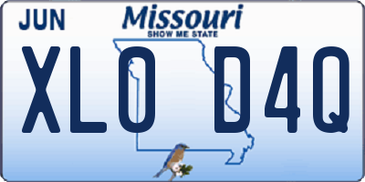 MO license plate XL0D4Q