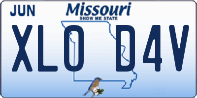 MO license plate XL0D4V