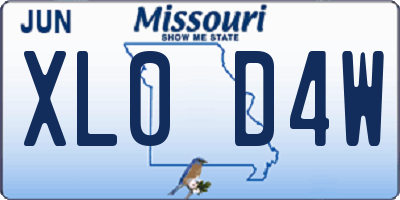 MO license plate XL0D4W