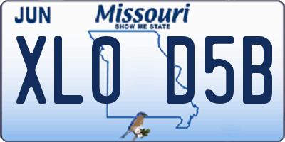 MO license plate XL0D5B