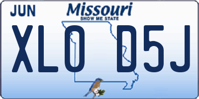 MO license plate XL0D5J