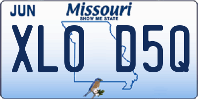 MO license plate XL0D5Q