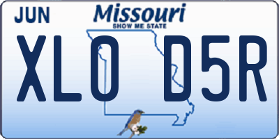 MO license plate XL0D5R