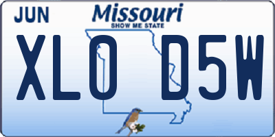 MO license plate XL0D5W