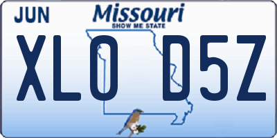 MO license plate XL0D5Z