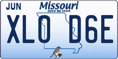 MO license plate XL0D6E