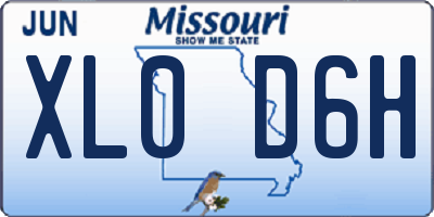 MO license plate XL0D6H