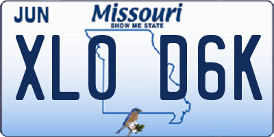 MO license plate XL0D6K