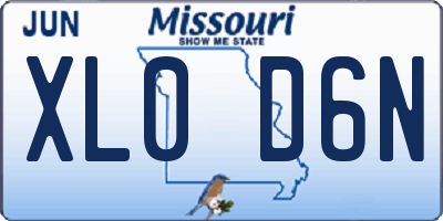 MO license plate XL0D6N