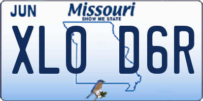 MO license plate XL0D6R