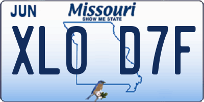 MO license plate XL0D7F