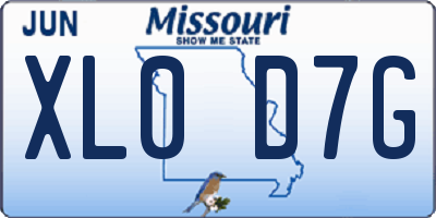 MO license plate XL0D7G