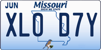 MO license plate XL0D7Y