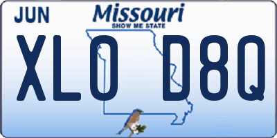 MO license plate XL0D8Q