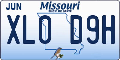 MO license plate XL0D9H