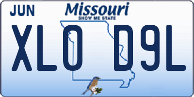 MO license plate XL0D9L