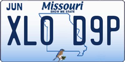 MO license plate XL0D9P