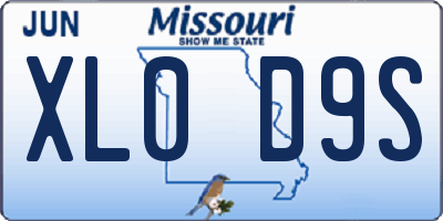 MO license plate XL0D9S