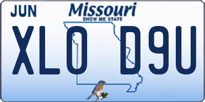 MO license plate XL0D9U