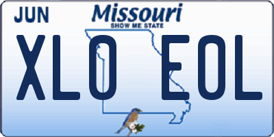 MO license plate XL0E0L
