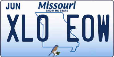 MO license plate XL0E0W