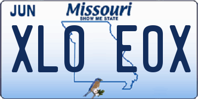 MO license plate XL0E0X