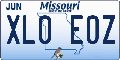 MO license plate XL0E0Z