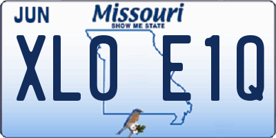 MO license plate XL0E1Q