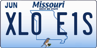 MO license plate XL0E1S