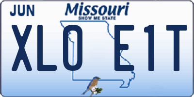 MO license plate XL0E1T