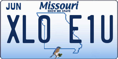 MO license plate XL0E1U
