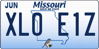 MO license plate XL0E1Z