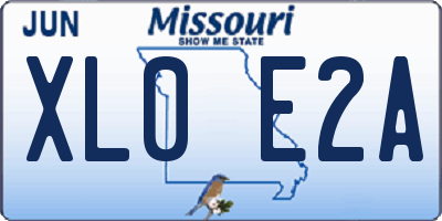 MO license plate XL0E2A