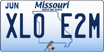 MO license plate XL0E2M