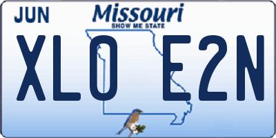 MO license plate XL0E2N