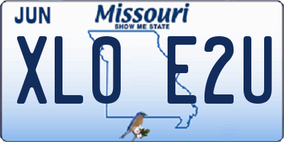 MO license plate XL0E2U