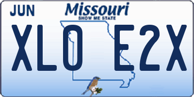 MO license plate XL0E2X