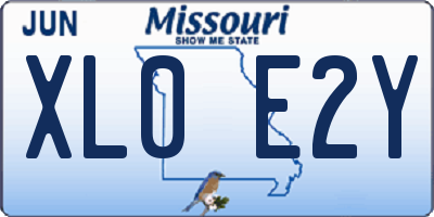 MO license plate XL0E2Y